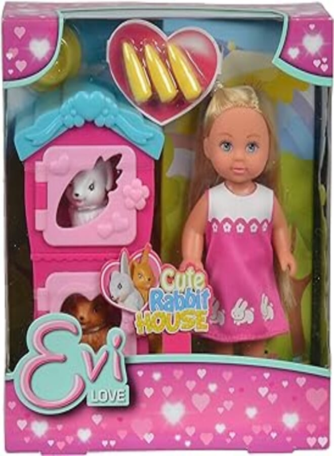 Simba 105733065 "Evi Love - Cute Rabbit House Doll Set