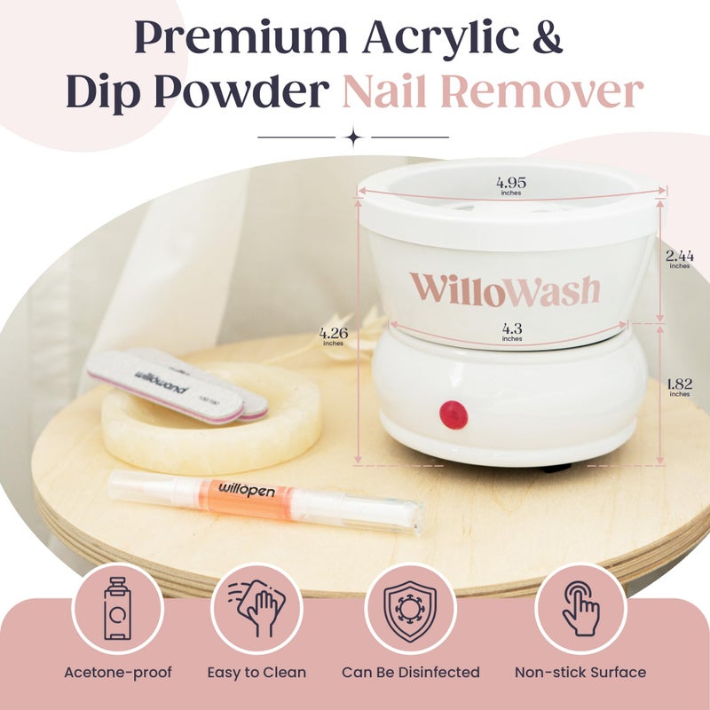 Saint Willo Willowash Electric Nail Soaking Bowl, Acetone-Proof Acrylic Remover Kit, Dip Powder Remover for Home Use, Heats for 50% Faster Removal - Image 5