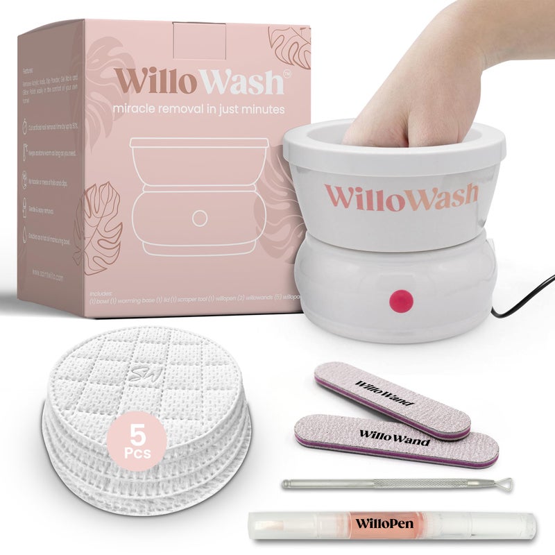 Saint Willo Willowash Electric Nail Soaking Bowl, Acetone-Proof Acrylic Remover Kit, Dip Powder Remover for Home Use, Heats for 50% Faster Removal - Image 1