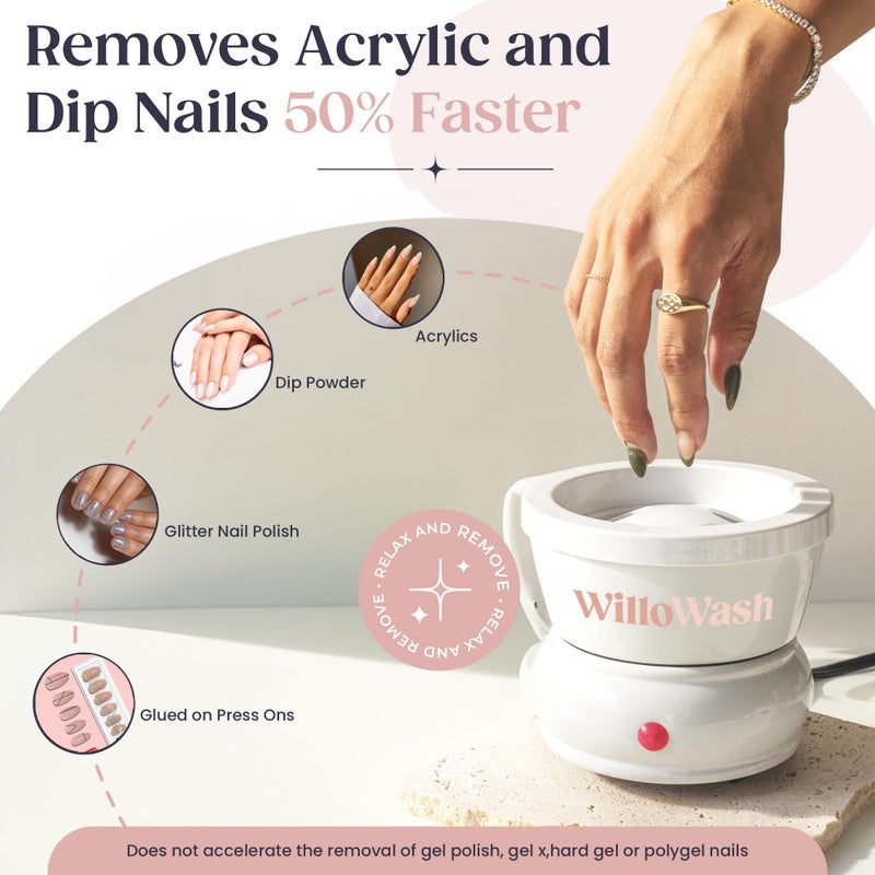 Saint Willo Willowash Electric Nail Soaking Bowl, Acetone-Proof Acrylic Remover Kit, Dip Powder Remover for Home Use, Heats for 50% Faster Removal - Image 3