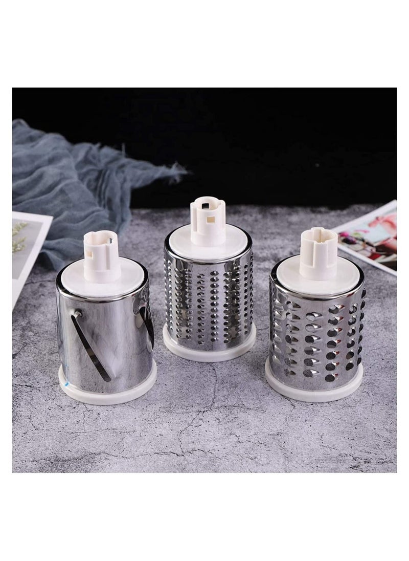 Raxoom Manual Tabletop Drum Cheese Grater, 3 In 1 Rotary Shredder Slicer Grinder For Cucumber Nut Potato Carrot Cheese, Vegetable Salad Shooter - Image 5