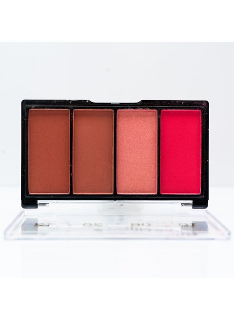 4-Color Blush Palette, Multi-Shade Powder Blusher, Collection 1