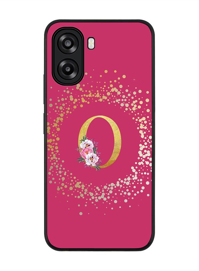 Stylizedd For Oppo A6x 5G / A6x 4G Case,Slim fit Camera Protection, Shockproof Thin Phone cover  - Custom Monogram Floral - O ( Deep Pink ) - Image 1