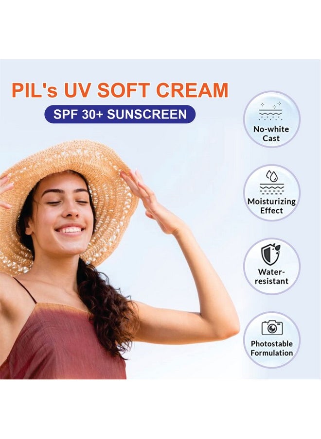 PIL Sunscreen Spf 30+ Uv Soft Broad Spectrum Uva Uvb & Ir Protection Water Resistant Non Comedogenic 50 Gms  - Image 4