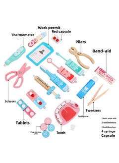 Generic TL Wooden Children's Early Education Simulation Fun Doctors Nurses Play Home Boys And Girls Injection Tooth Extraction Benefiting Intelligence Toys-Color:Interesting Doctor B- TL  - Image 5