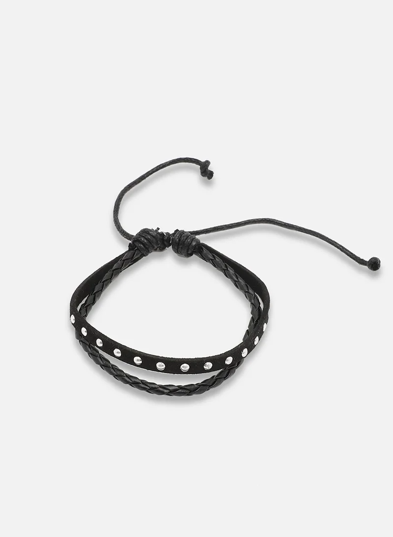 SOHI Trendy Casual Pu Leather Designer Artificial Bracelet Jewellery