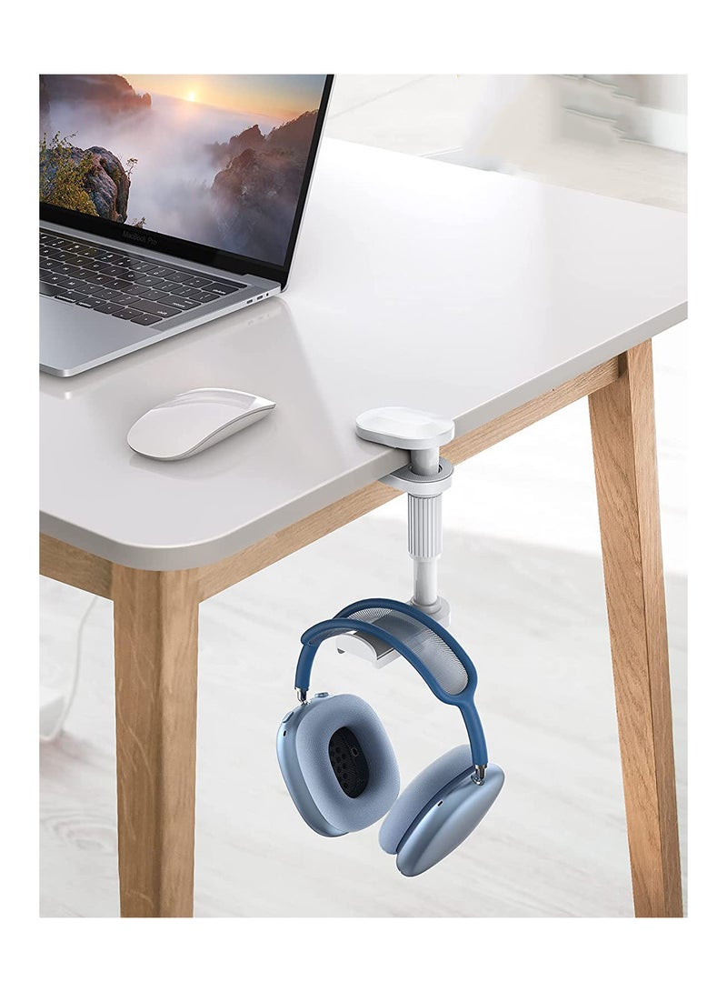 KASTWAVE Headphone Stand, Headset Hanger, Adjustable & 360 Degree Rotating Gaming Earphones Holder Hook Mount Clamp Under Desk, Stand for Most Headsets for Airpods Max, for Sennheiser, for Sony (White)  - Image 4