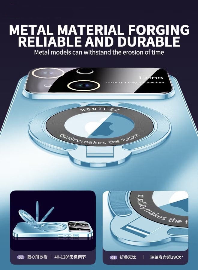 لغطاء iPhone 15 Plus مع حامل مغناطيسي غير مرئي ، متوافق مع MagSafe ، مطابقة ألوان رسمية للآيفون ، غطاء هاتف مع حماية للعدسة ، غلاف هاتف iPhone 15 Plus 6.7 بوصة مقاوم للصدمات - Image 3