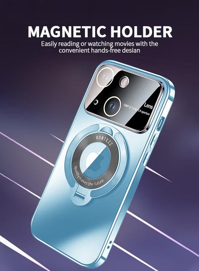 لغطاء iPhone 15 Plus مع حامل مغناطيسي غير مرئي ، متوافق مع MagSafe ، مطابقة ألوان رسمية للآيفون ، غطاء هاتف مع حماية للعدسة ، غلاف هاتف iPhone 15 Plus 6.7 بوصة مقاوم للصدمات - Image 2