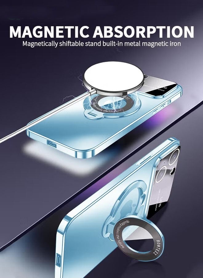 لغطاء iPhone 15 Plus مع حامل مغناطيسي غير مرئي ، متوافق مع MagSafe ، مطابقة ألوان رسمية للآيفون ، غطاء هاتف مع حماية للعدسة ، غلاف هاتف iPhone 15 Plus 6.7 بوصة مقاوم للصدمات - Image 4