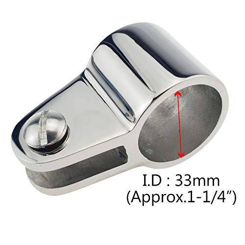 keehui Pair of Marine Grade 316 SS 1-1/4"I.D.Bimini Top Jaw Slide Boat Hardware Fitting for 1-1/4" (32mm) Round Tube - Image 2