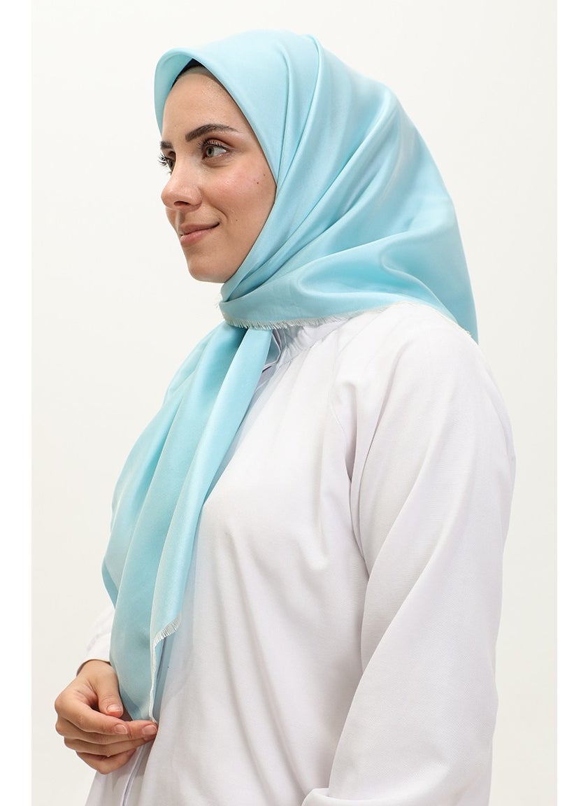 Sefa Merve Plain Scarf 1266-59 Turquoise  - Image 2