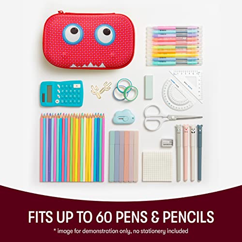 ZIPIT Beast Pencil Box for Kids, Large Capacity Cute Pencil Case for School, Stationery Organizer Box, Red - Image 4