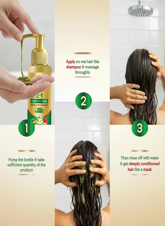 Meera 2 in 1 Shampoo Mask | Shampoo + Hair Mask | Ayurvedic Hair Wash & Deep Conditioning | Smooth, Soft Hair in One Wash | 120 Hrs Conditioning | 100 gm - Image 4