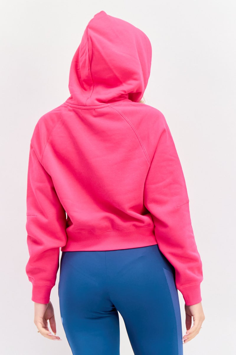 ESPRIT هودي فليس بشعار ماركة للنساء، وردي داكن - Image 3