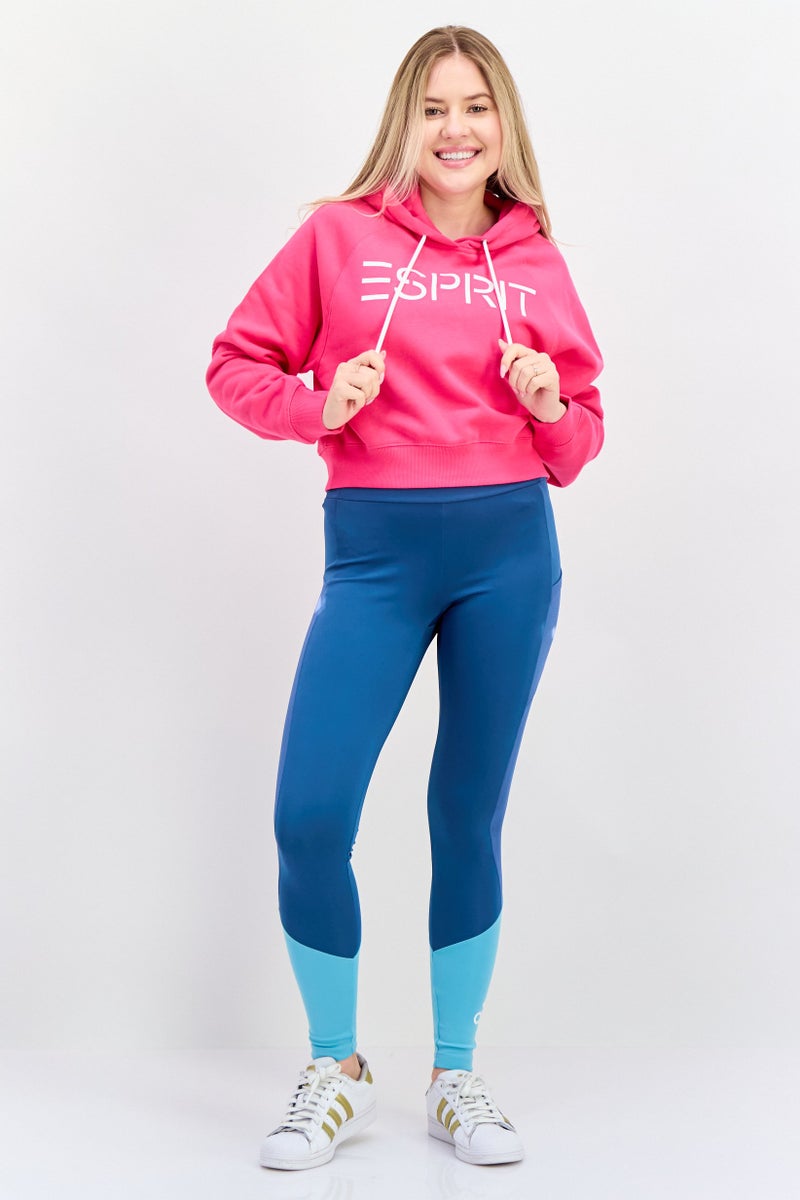 ESPRIT هودي فليس بشعار ماركة للنساء، وردي داكن - Image 4