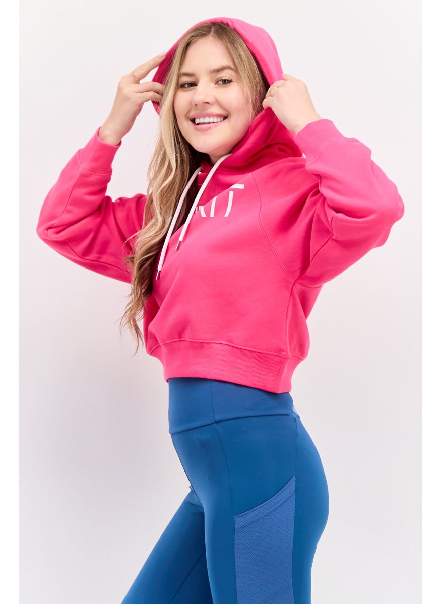 Women Brand Logo Fleece Hoodie, Dark Pink - pzsku/ZE12482098B8E8B37B968Z/45/_/1737642256/a927a8d2-2e74-4c06-a75e-31d7c92fa608