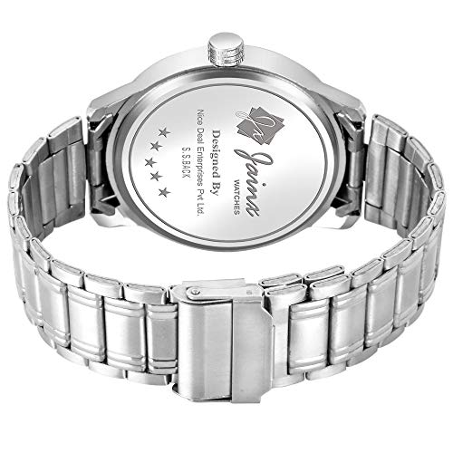 jainx Day and Date Blue Dial Steel Chain Analog Wrist Watch for Men - JM395 - Image 3