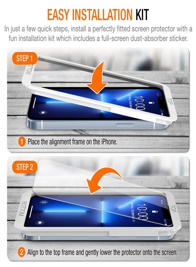 Trianium Tempered Glass Screen Protector Compatible for iPhone 13 Pro Max (2021), 3 Pack HD Glass 9H Film (w/Alignment Case Tool included) - Image 5