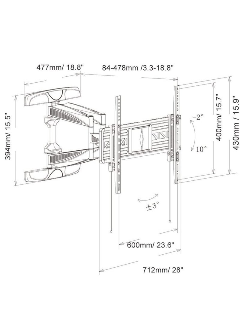 ELTRAZONE Wall Mount SH 1015P Fit Screen Size 43"-80" - Image 5