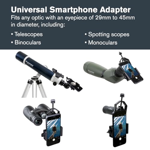 Celestron Smartphone Adapter for Telescope Binoculars Spotting Scopes Capture Images Video Through Your Optics Simple Durable Metal Body Compact and TravelFriendly - Image 3