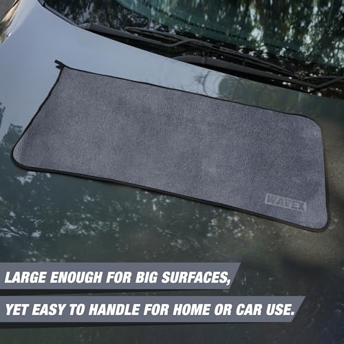 WaveX Microfiber Cleaning Towel – 500 GSM, 35x75 cm, Grey – Ultra Soft, Absorbent & Reusable Cloth for Car, Home, Kitchen, Glass, and Multipurpose Cleaning (1 Pc) - Image 5
