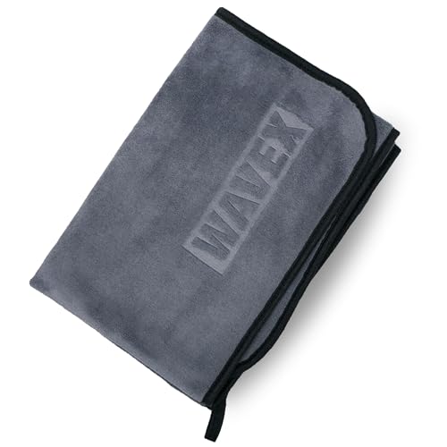 WaveX Microfiber Cleaning Towel – 500 GSM, 35x75 cm, Grey – Ultra Soft, Absorbent & Reusable Cloth for Car, Home, Kitchen, Glass, and Multipurpose Cleaning (1 Pc) - Image 1
