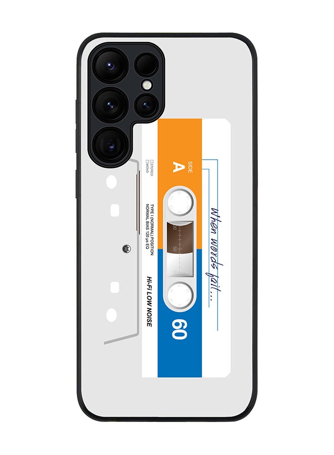 Stylizedd For Samsung Galaxy S25 Ultra 5G Case,Slim fit Camera Protection, Shockproof Thin Phone cover  - When Words Fail (White Tape) - Image 1