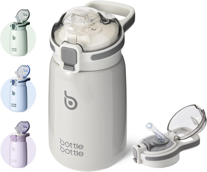 BOTTLE BOTTLE Kids 12 oz Stainless Steel Water Bottle with Leak Proof Lid - Gray - Image 1