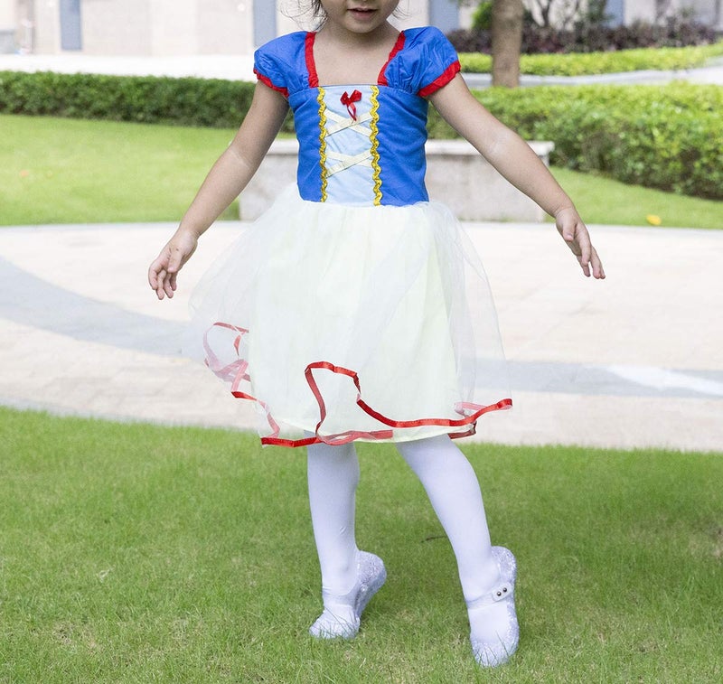 GUGUYeah Princess Costumes Crystal Jelly Flats Shoes,Cosplay Birthday Party Dress Up Sandals for Little Girls, Toddler or Kids White/Silver - Image 2