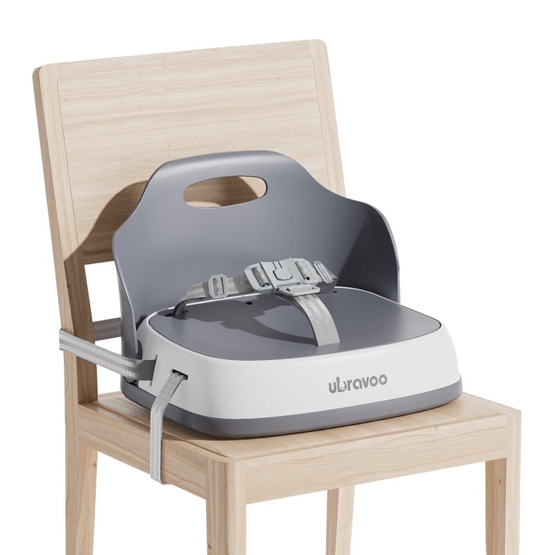 Ubravoo Baby Booster Seats  Toddler Booster Seat For Dining Table With Adjustable Straps  Portable Compact Portable Baby Chair For Dining And Travel (Khaki) - Image 1