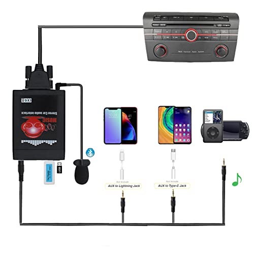 Yomikoo Bluetooth Car Kit, Car Stereo USB AUX 3.5mm Wireless Hands-Free Bluetooth Adapter for Mazda RX8 3 5 6 CX7 MPV MX-5 Tribute - Image 2