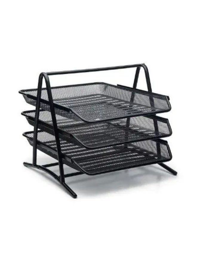 RAMAK 3-Tier Black Mesh Document Drawer