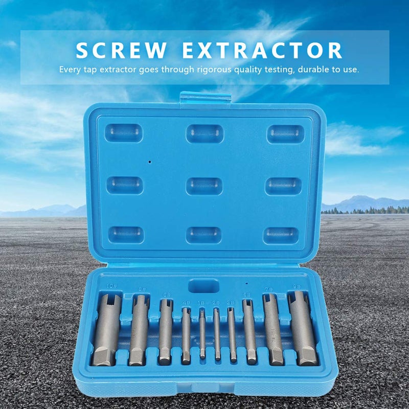 Walfront 10 Pcs Tap Extractor Set Broken Head Screw Remover Steel Screw Remover Tool 3 Types - Image 4