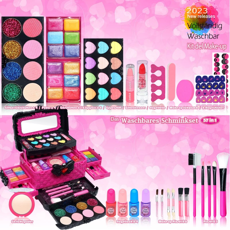ROKKES Kids Makeup Sets for Girls  Girls Makeup kit Age 46 Play Make Up KitMaquillaje para NiasToys for Little GirlPrincess Toddler Kid Stuff Ages312 Year Old Girl Birthday Gifts - Image 3