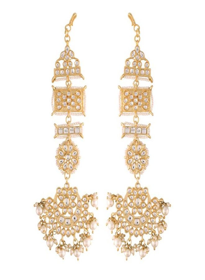 Peora Indian Traditional Jewellery Gold Plated Chandbali Moon Shape Earrings for Women - Image 1