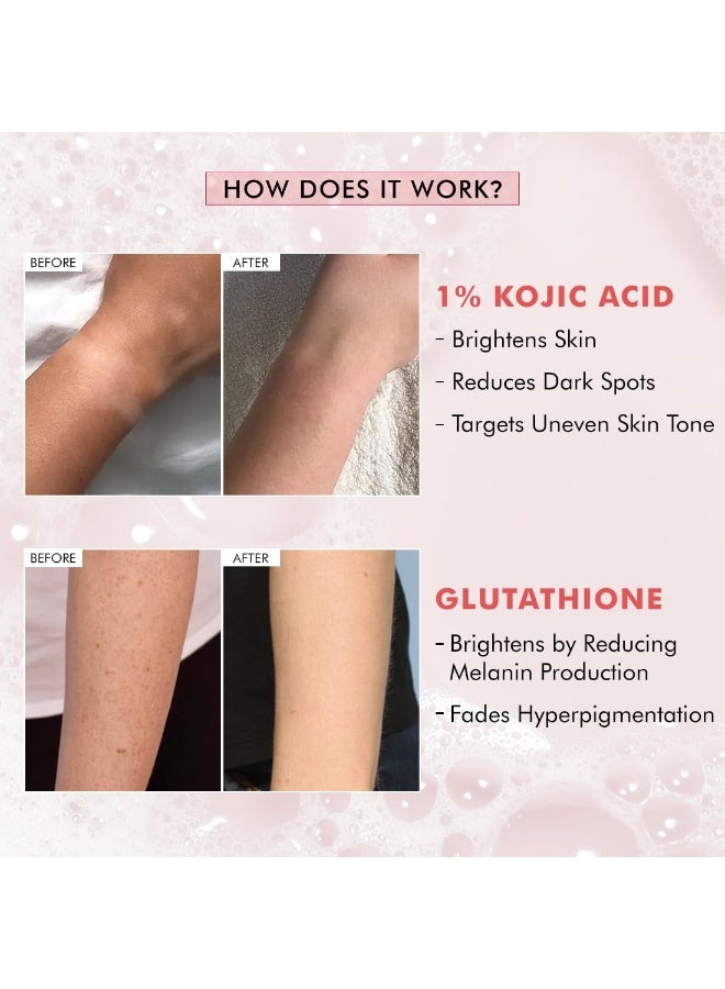 إم كافيين صابون إم كافيين لتفتيح البشرة وإزالة الاسمرار - 1% حمض كوجيك وغلوتاثيون - عبوة من 3 قطع (100 غرام) | نياسيناميد، حمض الجليكوليك - يُقلل من البقع الداكنة | صابونة معطرة برائحة الجوافة اللاذعة | صابون استحمام مرطب للنساء والرجال - Image 4