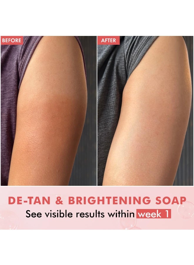 إم كافيين صابون إم كافيين لتفتيح البشرة وإزالة الاسمرار - 1% حمض كوجيك وغلوتاثيون - عبوة من 3 قطع (100 غرام) | نياسيناميد، حمض الجليكوليك - يُقلل من البقع الداكنة | صابونة معطرة برائحة الجوافة اللاذعة | صابون استحمام مرطب للنساء والرجال - Image 3