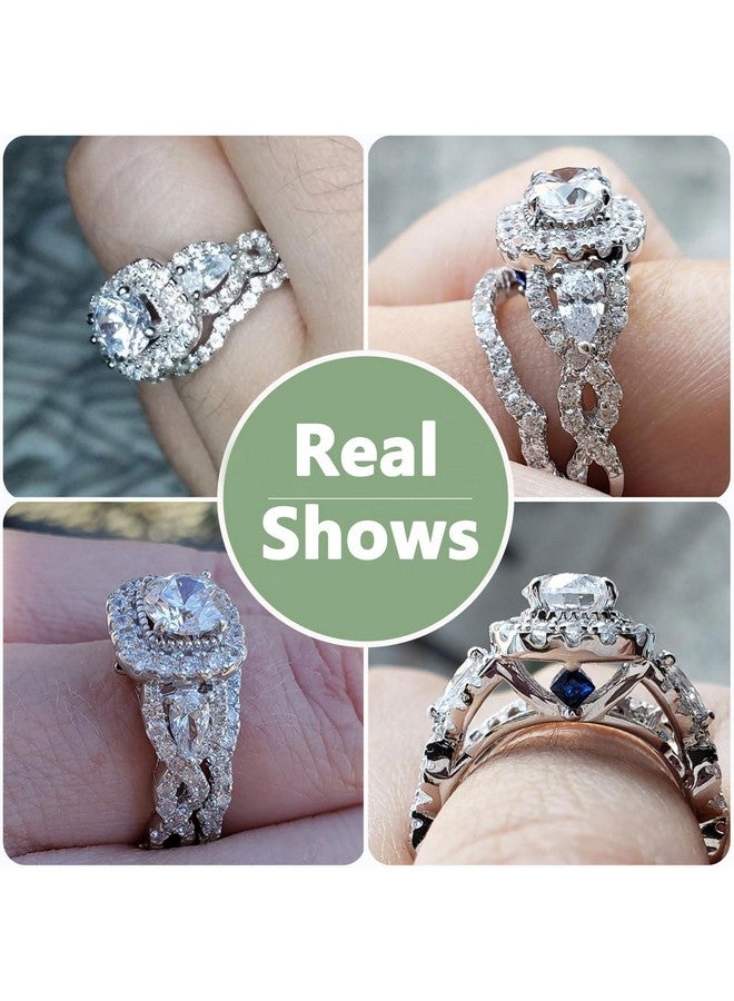 Newshe Jewellery Newshe Engagement Wedding Ring Set For Women 925 Sterling Silver 2.4Ct Round Pear White Cz Size 313 (Brilliant Round Shape 4.5) - Image 2