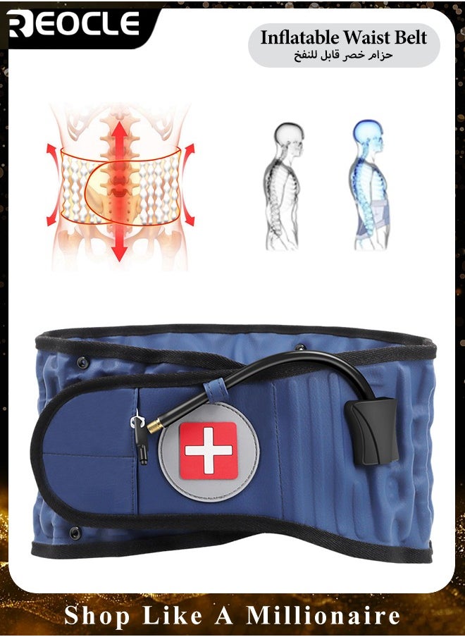 REOCLE Inflatable Waistband Decompression Back Belt Back Support Belt Back Brace Lumbar Decompression Belt for Lower Lumbar Pain Relief for Men and Women  - Image 1
