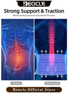 REOCLE Inflatable Waistband Decompression Back Belt Back Support Belt Back Brace Lumbar Decompression Belt for Lower Lumbar Pain Relief for Men and Women  - Image 4