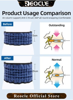 REOCLE Inflatable Waistband Decompression Back Belt Back Support Belt Back Brace Lumbar Decompression Belt for Lower Lumbar Pain Relief for Men and Women  - Image 2