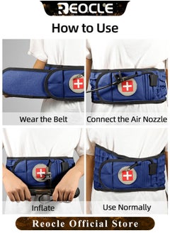 REOCLE Inflatable Waistband Decompression Back Belt Back Support Belt Back Brace Lumbar Decompression Belt for Lower Lumbar Pain Relief for Men and Women  - Image 3