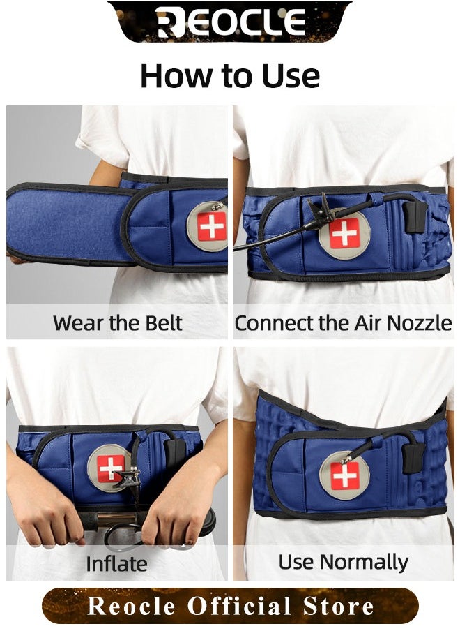 REOCLE Inflatable Waistband Decompression Back Belt Back Support Belt Back Brace Lumbar Decompression Belt for Lower Lumbar Pain Relief for Men and Women  - Image 3