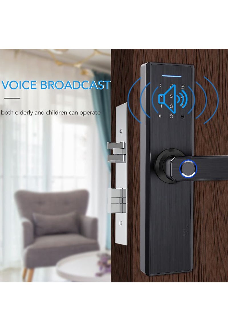 Generic - Electronic Smart Lock, WIFI App, fingerprint ,M1 card , Pass word or key 5-in-1 to unlock, Intelligent Biometric Fingerprint Aluminium Alloy Door Locks (Suitable for door thickness 3.5-4.5cm) - Image 1