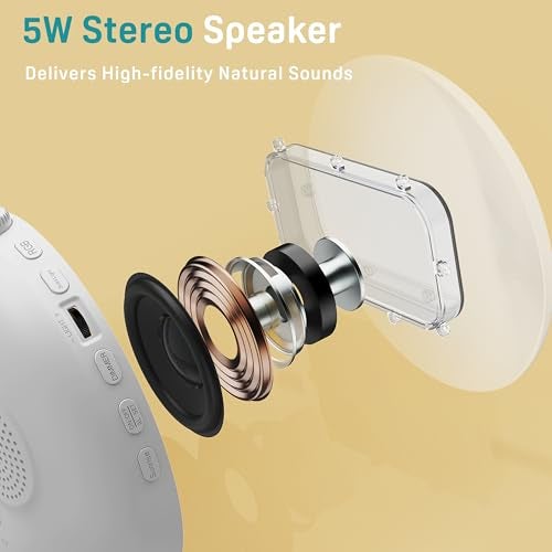 JALL Sunrise Alarm Clock White Noise Sound Machine with 22 Soothing Sounds, 17 NightLights, Bluetooth Speaker, Wake Up Light Alarm Clock for Bedrooms, Heavy Sleepers, Ideal Gift for Baby, Kids Seniors - Image 4
