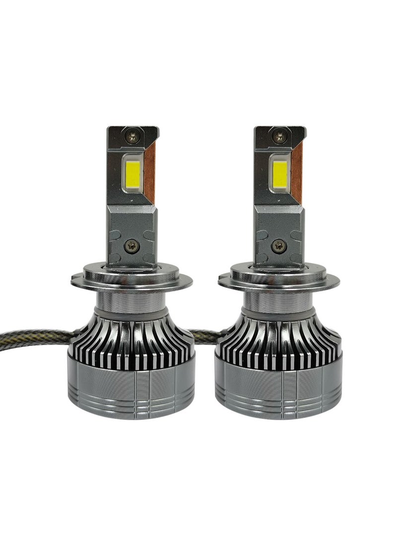 100Miles 100 Miles Car LED Headlight H7 55W 12000LM 6500K with Cooling Fan  - Image 2