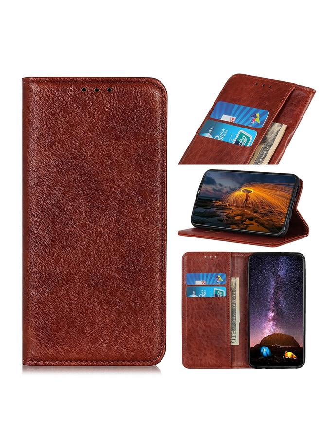 اس-توب جراب هاتف OnePlus Nord 2T من الجلد بتصميم حصان مجنون مغناطيسي قابل للطي أفقيًا - Image 1