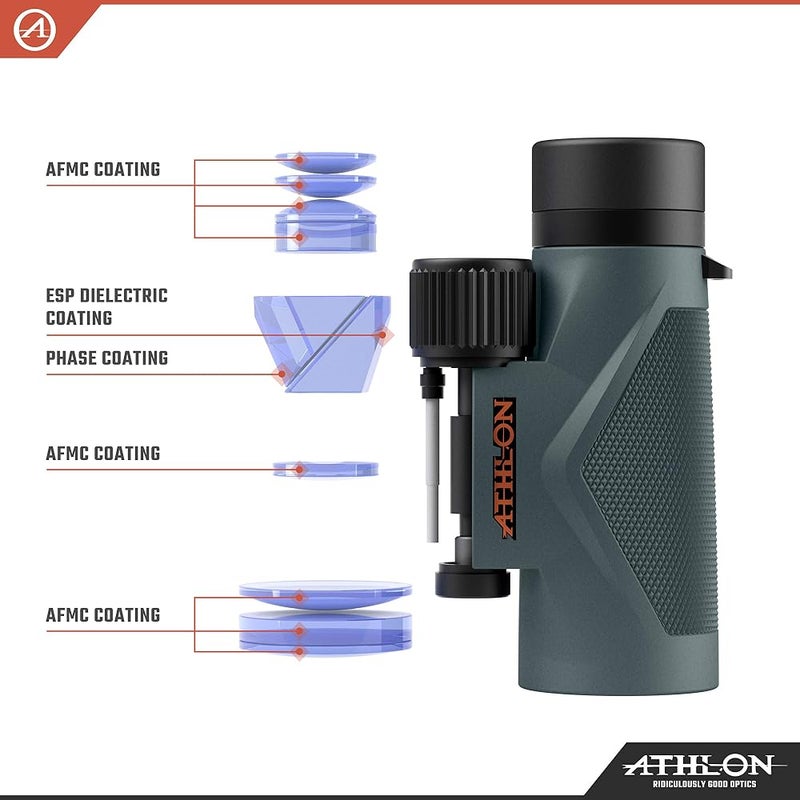 Athlon Optics Midas 8x42 ED Binoculars for Adults and Kids, Waterproof, Durable Binoculars for Bird Watching, Hunting, Concert, Sports, ED Roof - Image 2