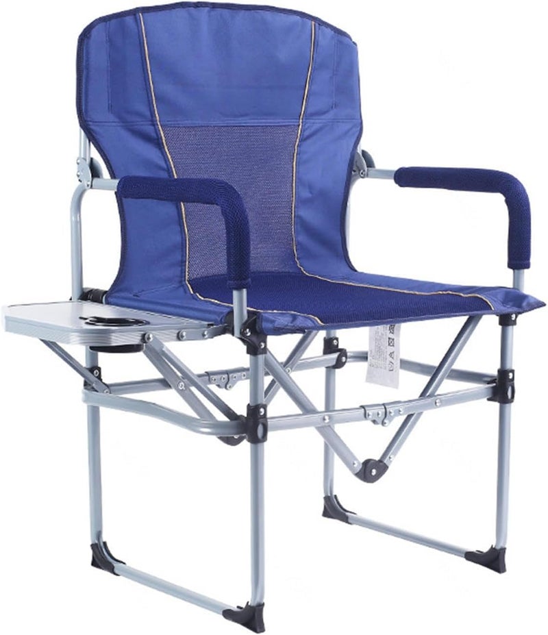Derovan Portable Folding Director’s Chair – Lightweight Camping Chair with Foldable Side Table & Cup Holder, Ideal for Beach, Picnic, Outdoor Relaxation - Image 1